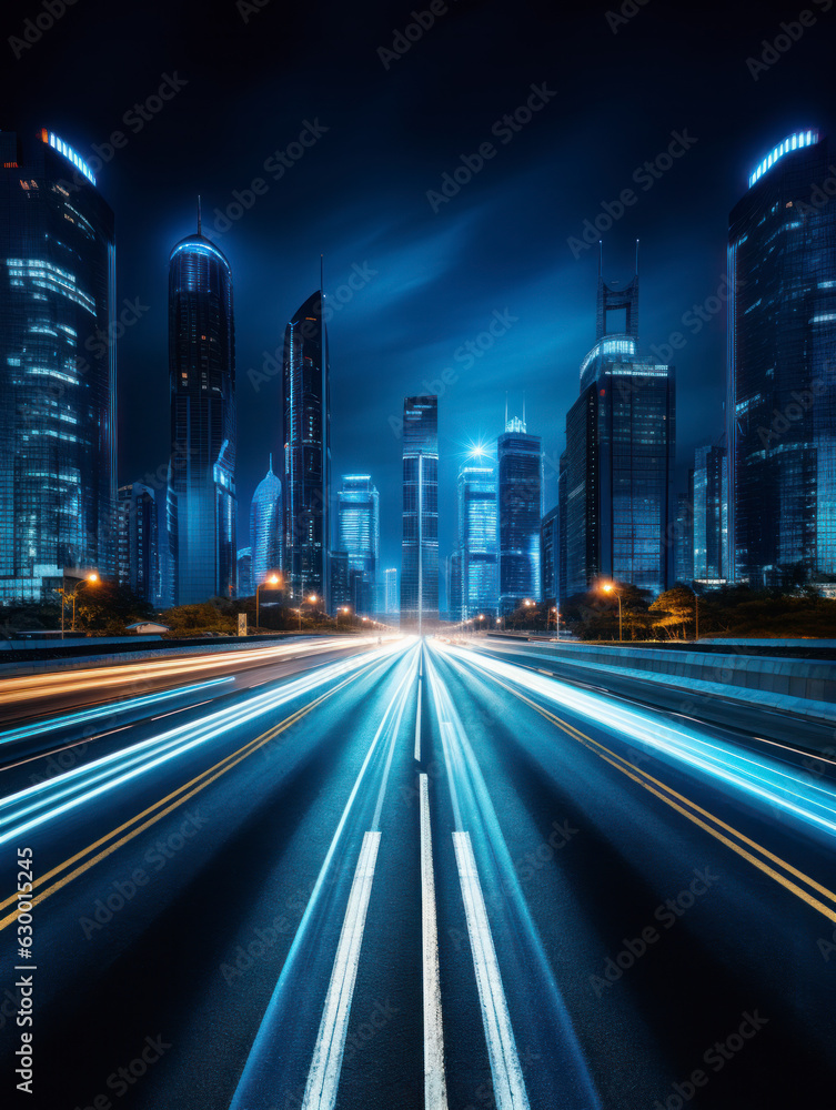 Fototapeta premium empty floor with city background