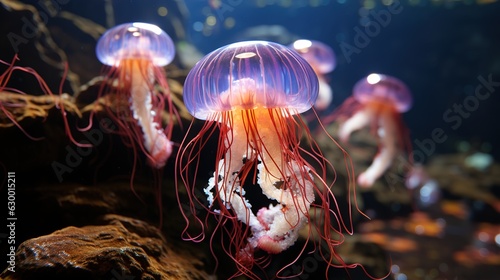 Purple-striped Jellyfish (Chrysaora colorata) Generative AI