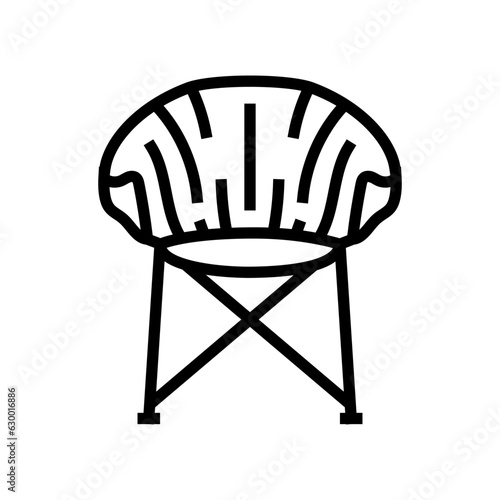 camping chair glamping line icon vector. camping chair glamping sign. isolated contour symbol black illustration