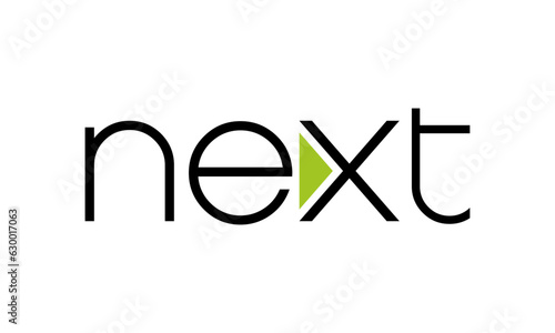 Next word with arrow Letter Logo design Template