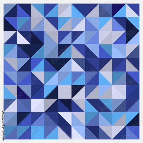 geometric shape fabric pattern blue triangle monochromatic style arranged beautifully Simple for fashion, clothing, garment, decoration, wall, tile, bag, book cover.
