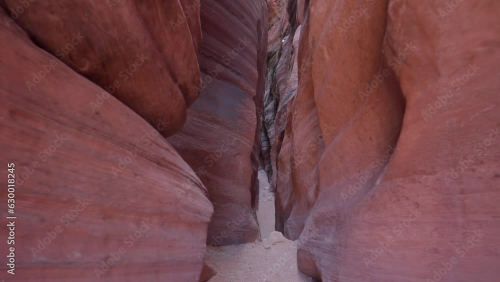 View inside Hiking Wire Pass Trailhead to Buckskin Gulch in southern Kane County, Utah, USA View inside Hiking Wire Pass Trailhead to Buckskin Gulch in southern Kane County, Utah, USA