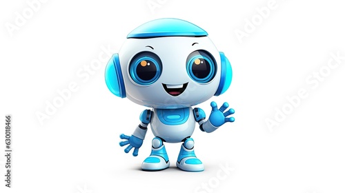 3D cartoon illustration of a cute generic robot emoji, generated by AI © Resi