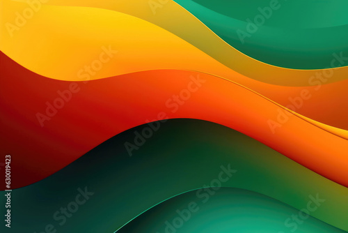 Vibrant Emerald and Citrus Waves