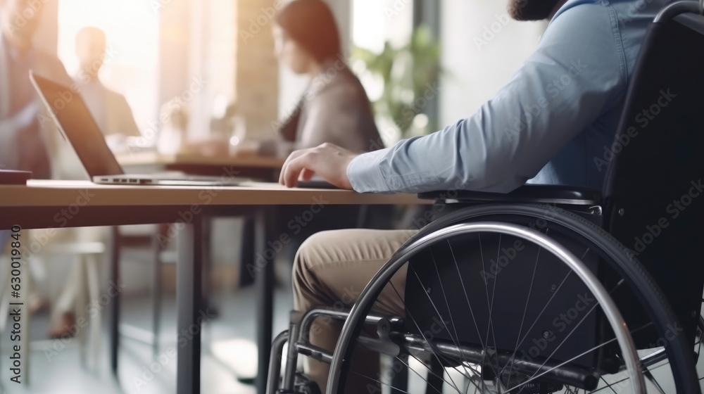 Fototapeta premium Disabled Professional and Colleagues