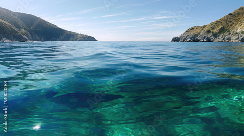 Gentle Ripples in the Blue-Green Ocean © Andrii 