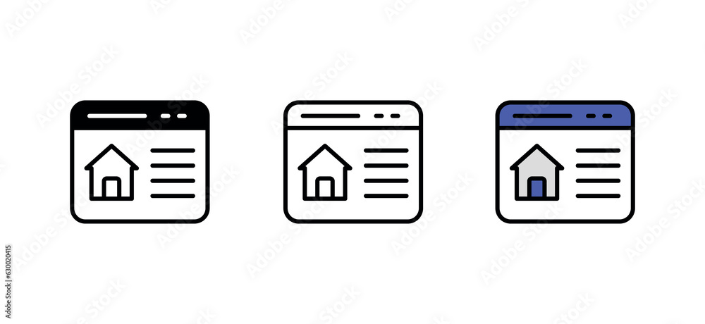 Home Website icon design with white background stock illustration Home Website icon design with white background stock illustration