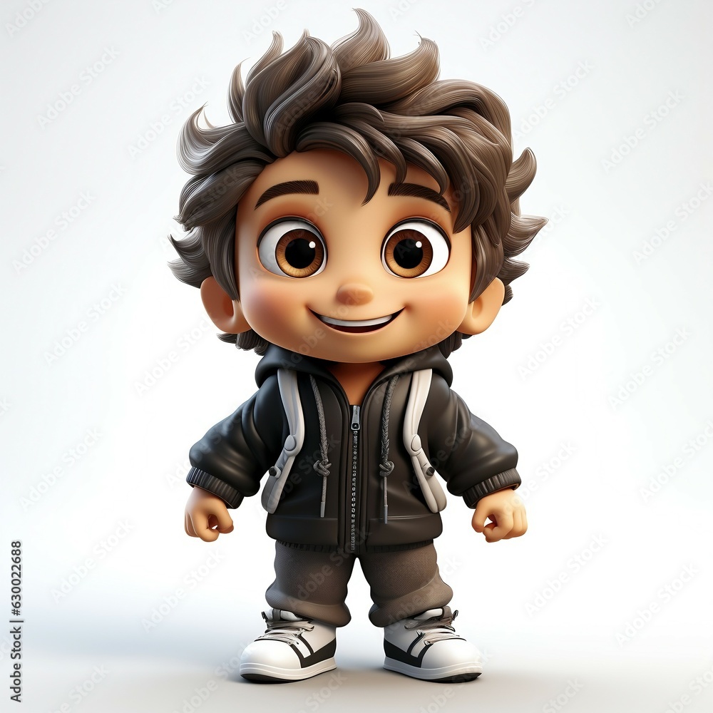 a smiling little boy wearing a dark jacket is standing a smiling little boy wearing a dark jacket is standing