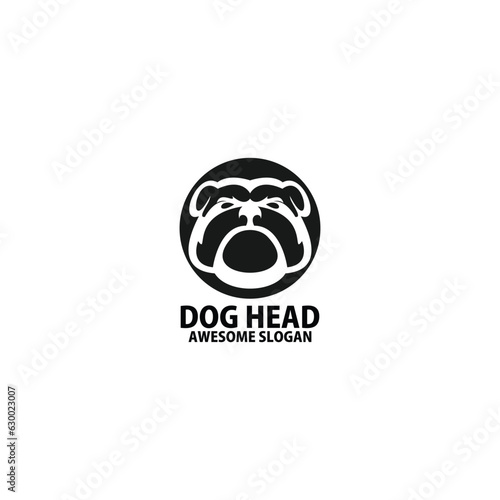 bulldog head logo design symbol