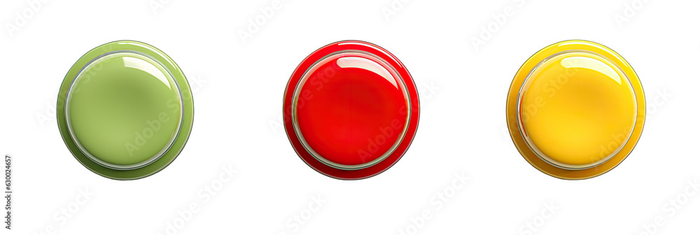 Green, Yellow, and Red Retro Toggle Switch Buttons Isolated on Transparent Background. AI Generated. Green, Yellow, and Red Retro Toggle Switch Buttons Isolated on Transparent Background. AI Generated.