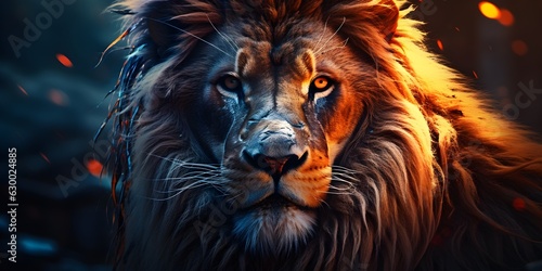 Regal Roar  A Close-Up Lion Portrait    Background Design   AI Generated Artwork