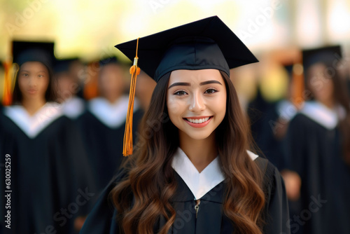 Confident Asian Student Celebrating Graduation