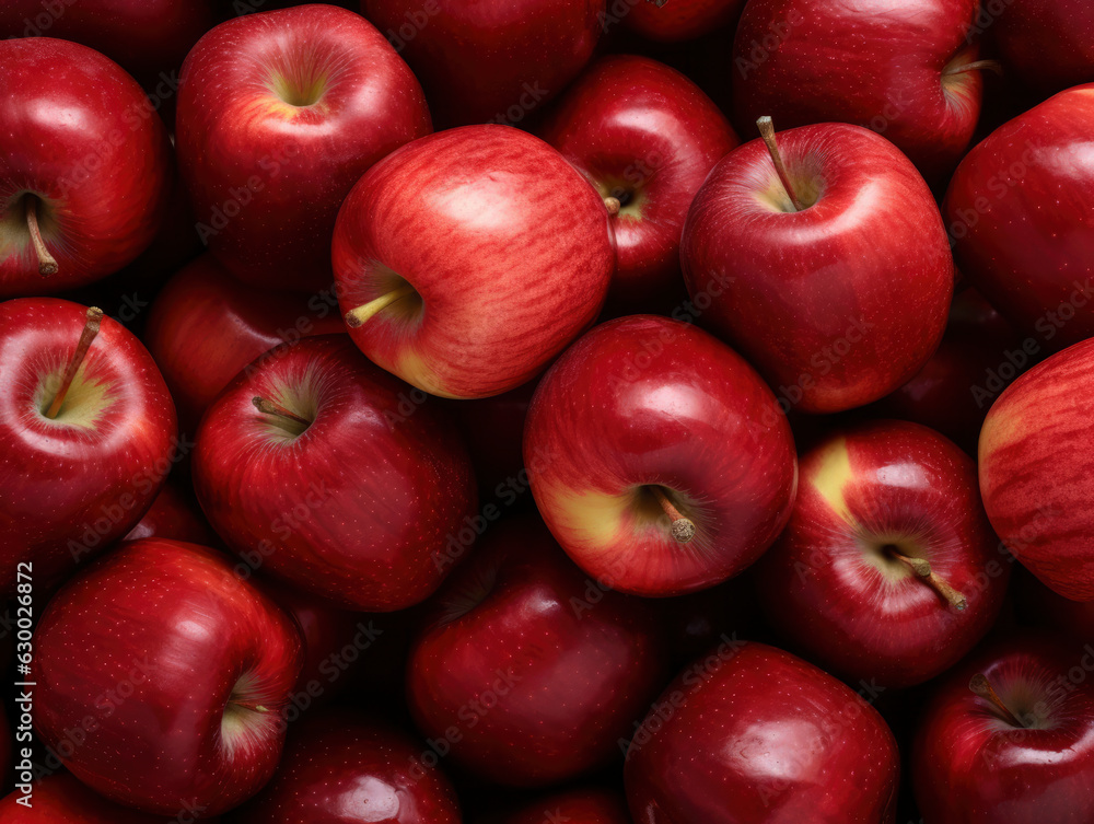 Photo fresh ripe red apples as background top view of natural apples
