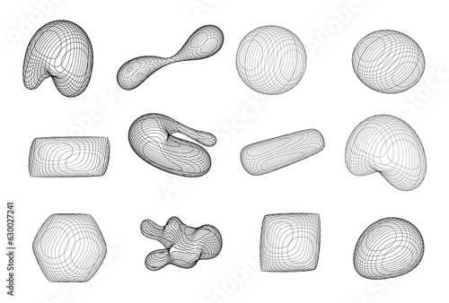 Wireframe Shapes Vector photo