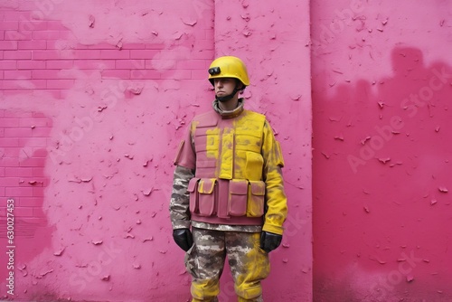 soldiers posing in the ruins of the building