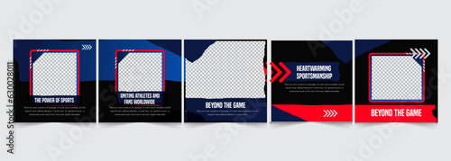 Sports edition instagram carousel template, gym categorized carousel design, vector illustration eps 10