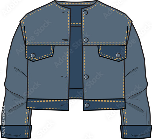 KIDS AND TODDLER WEAR DENIM JEANS JACKET VECTOR ILLUSTRATION