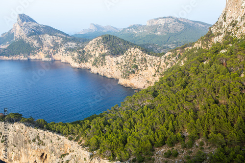 Hiking holidays Mallorca, Spain. Beautiful picture with landscape of Serra de Tramuntana mountains in the island of Majorca in Mediterranean sea. Paradise for bikers. Adventure travel. © romeof