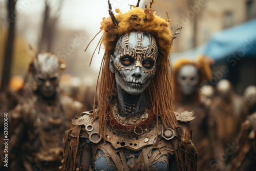 Portrait of a female zombie wandering through urban settings