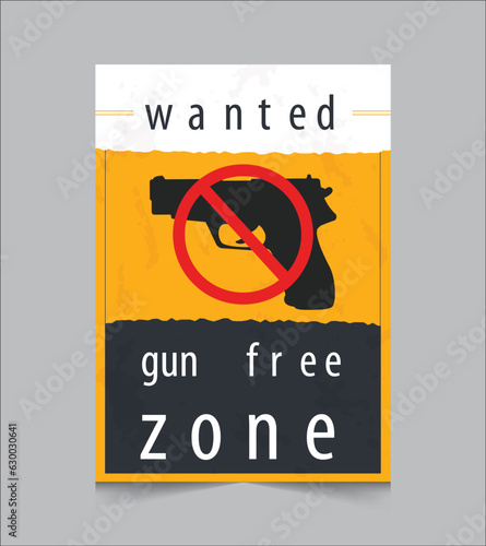 Gun free zone sign templates, vector illustration eps 10 photo