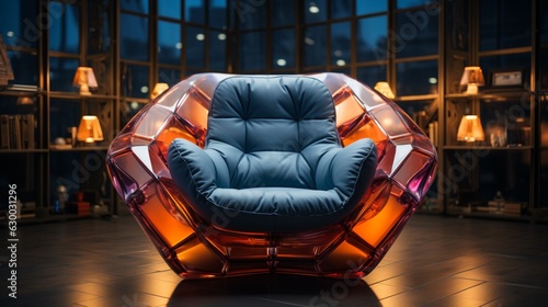 Comfortable modern sofa luxury armchair illuminated electric lamp