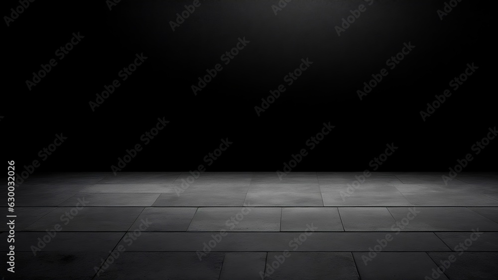 Fototapeta premium Dark Floor Background Black Empty Space for display your products, black Concrete Surface Ground Texture