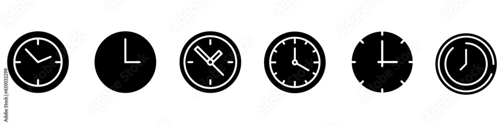 Watch icon vector set Time illustration sign collection. Wall Clock symbol. Clock logo. Watch icon vector set Time illustration sign collection. Wall Clock symbol. Clock logo.