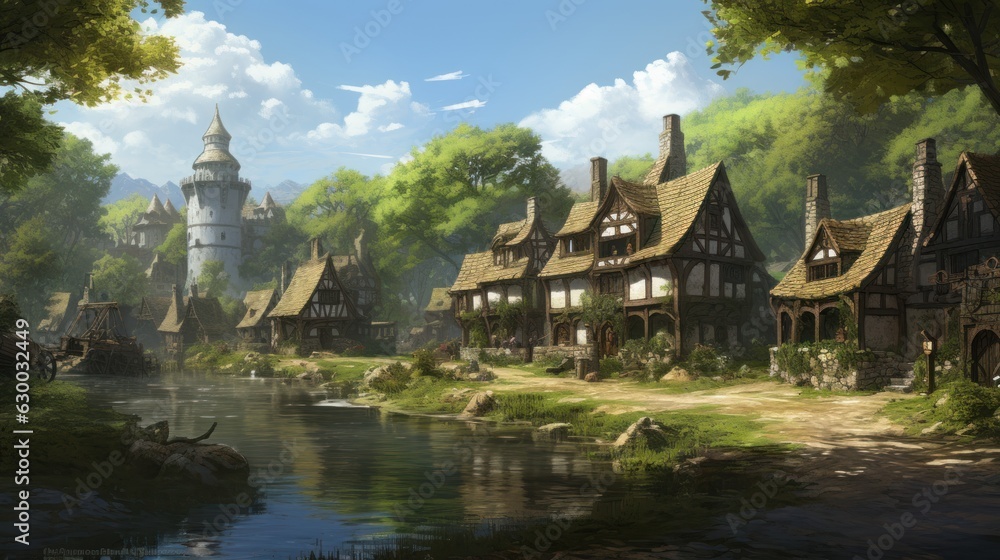 Fantasy RPG Village Game Artwork Fantasy RPG Village Game Artwork
