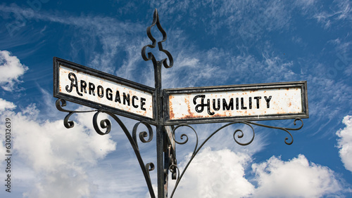 Street Sign to Humility versus Arrogance photo