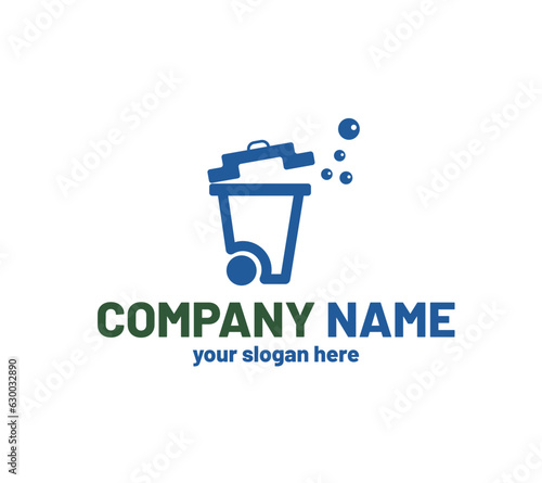 Bin or can clean/washing company logo