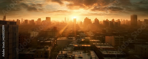 sunset over the city © jambulart