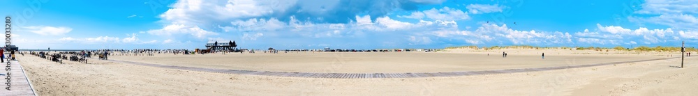 Beach panorama St. Peter-Ording at the North Sea Beach panorama St. Peter-Ording at the North Sea