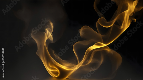 gold yellow smoke dark background mysterious magic surprise blurred magical