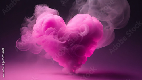 pink heart smoke dark background