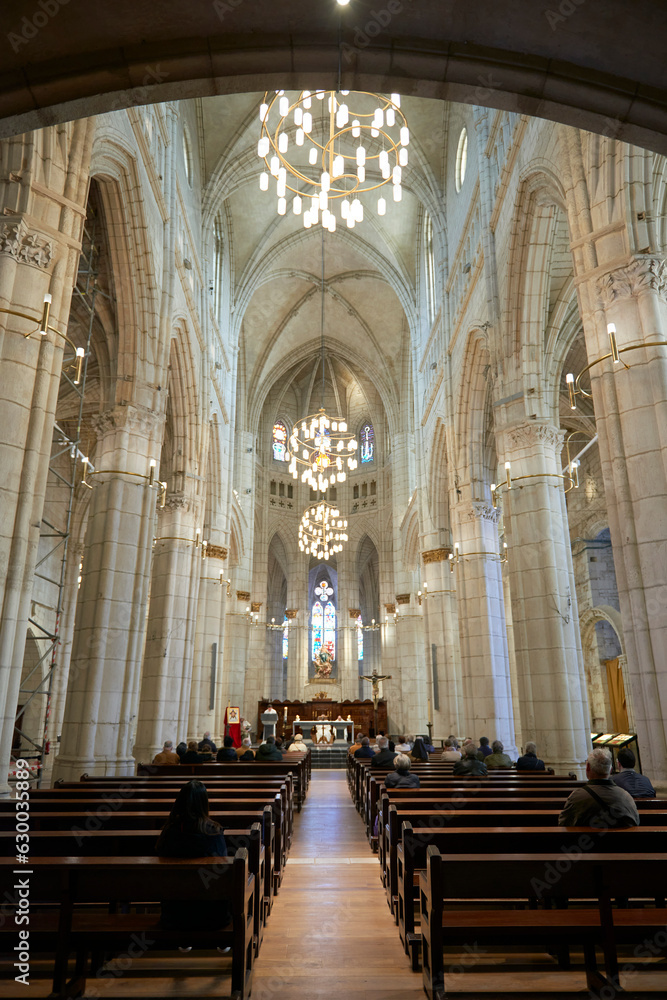 Interior view of the Cathedral of Santa Maria, Vitoria, Gasteiz, Álava, Basque Country, Euskadi, Euskal Herria, Spain.