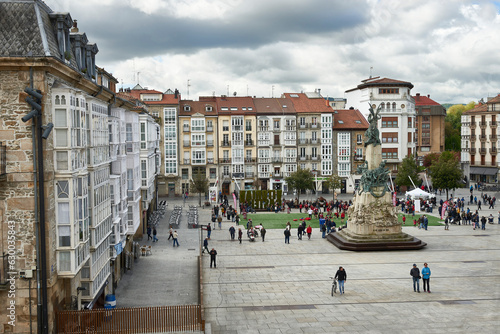 View of the Virgen Blanca square, Vitoria, Gasteiz, Álava, Basque Country, Euskadi, Euskal Herria, Spain. photo