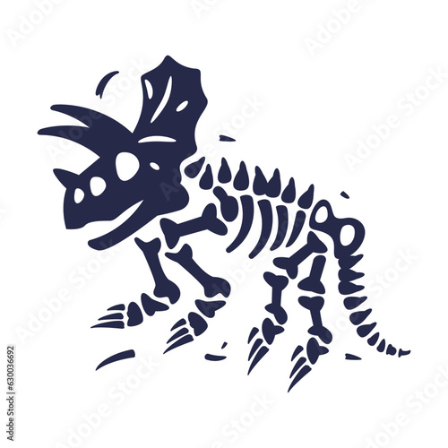 Black Bones Fossils Silhouette Obtained by Digging Vector Illustration