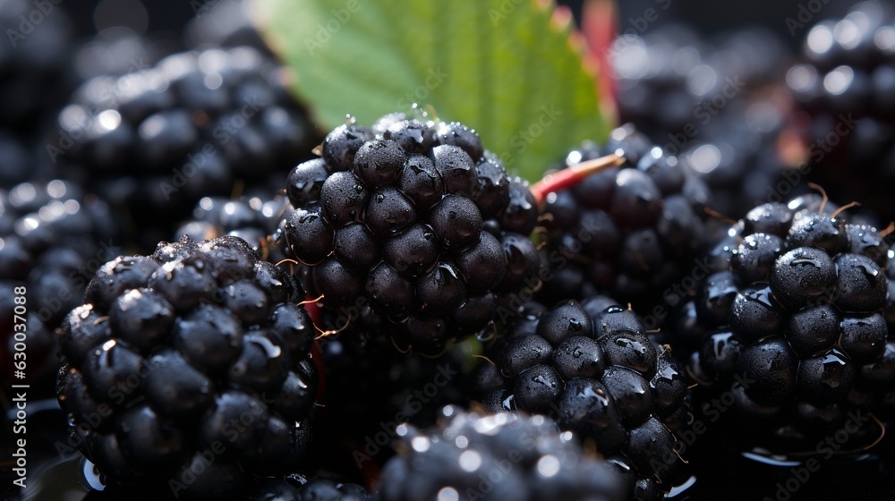 view showing the finer points on a frozen blackberry. view showing the finer points on a frozen blackberry.