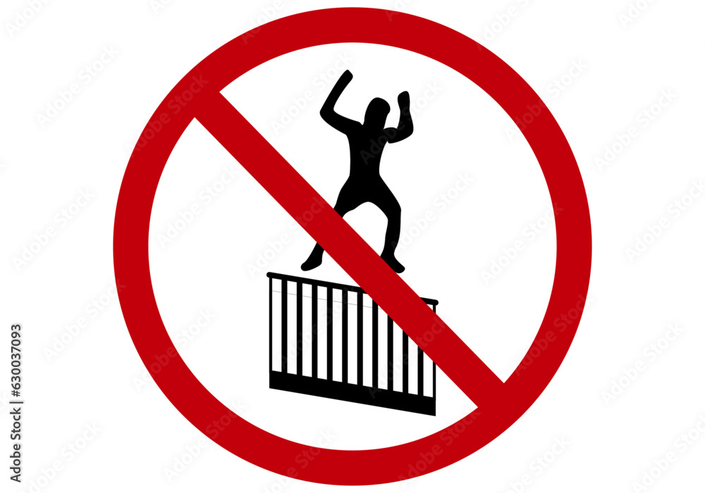 Icono de señal de prohibido hacer balconing. Turismo incívico. Turista ...