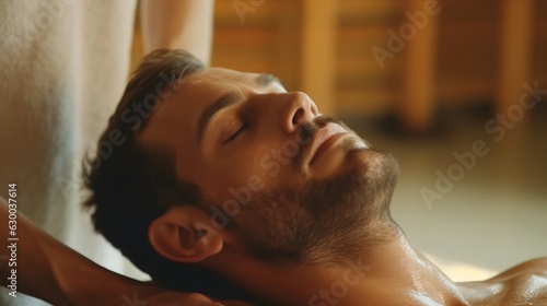 a man and a massage at a spa centre.