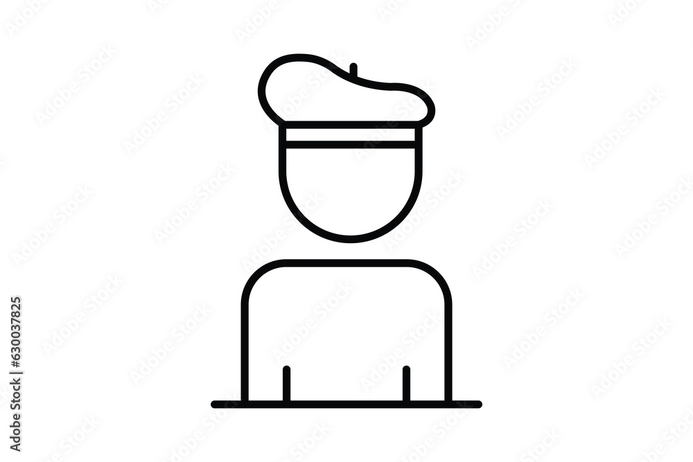 Artist beret icon. icon related to painting, painters. line icon style. Simple vector design editable