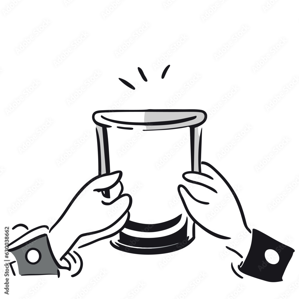 cup win vector illustration doodle line art cup win vector illustration doodle line art