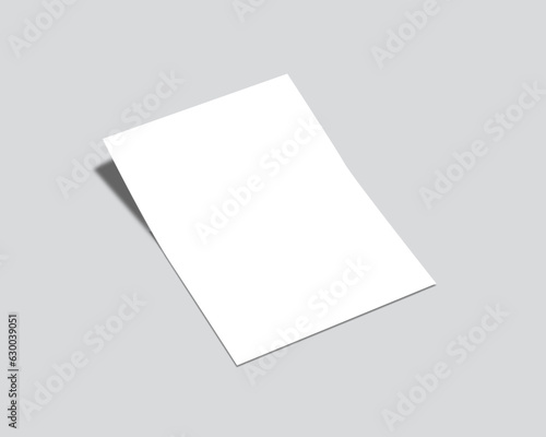 A4 paper empty note template. White paper sheet  mock up. 3D illustrating.
