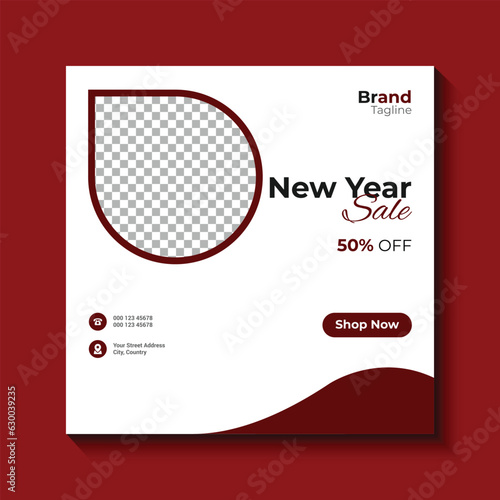 New year sale social media post template