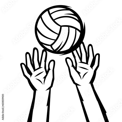 Volleyball ball illustration. Sport club item or symbol.