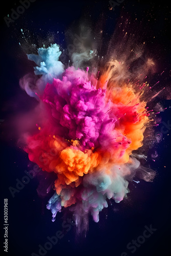Holi Color Explosion  Vibrant Celebration of Joyful Color  generative ai 