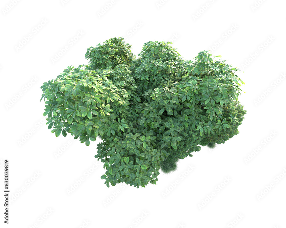 Green landscape isolated on transparent background. 3d rendering - illustration Green landscape isolated on transparent background. 3d rendering - illustration