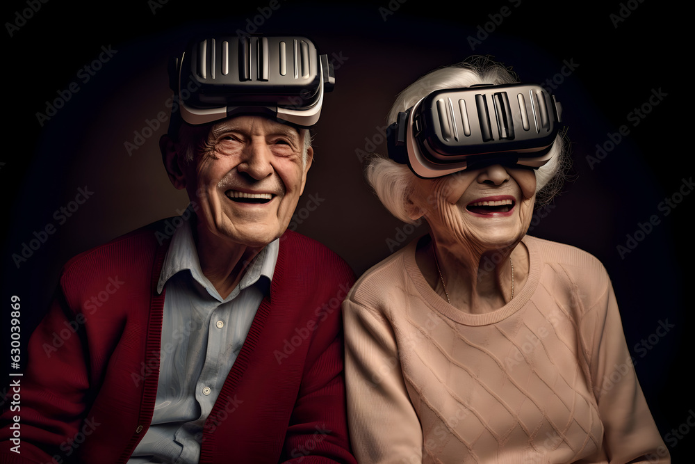 Embracing the Future: Elderly Pair Discovers VR Technology, generative ai Embracing the Future: Elderly Pair Discovers VR Technology, generative ai