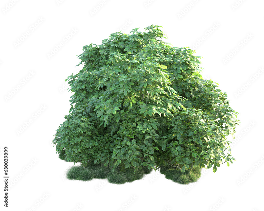 Obraz premium Green landscape isolated on transparent background. 3d rendering - illustration
