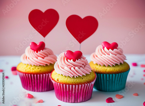 cupcakes with hearts